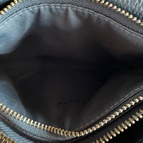 COACH LADIES DOUBLE ZIP WRISTLET WALLET FOREST GREEN PEBBLED LEATHER - Picture 7 of 9